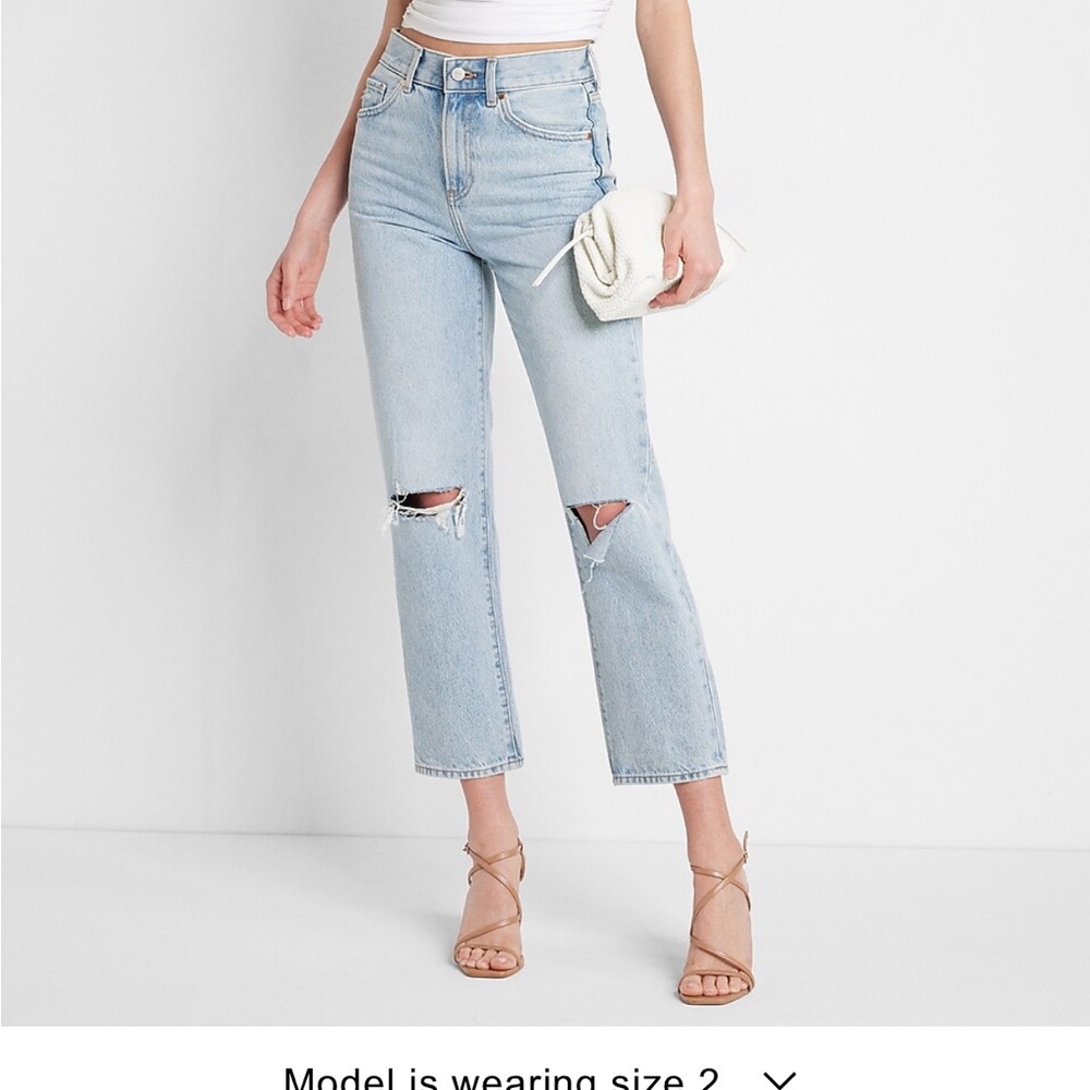 Women's Light Blue Distressed Jeans
